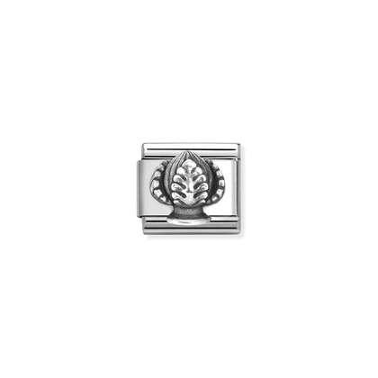 NOMINATION Silver Oxidized Apulian Bud 330101-92