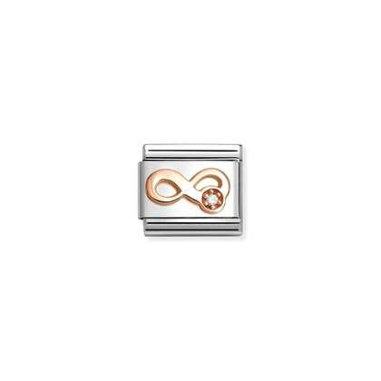 NOMINATION 9k Rose Gold Infinity CZ Charm 430305-46
