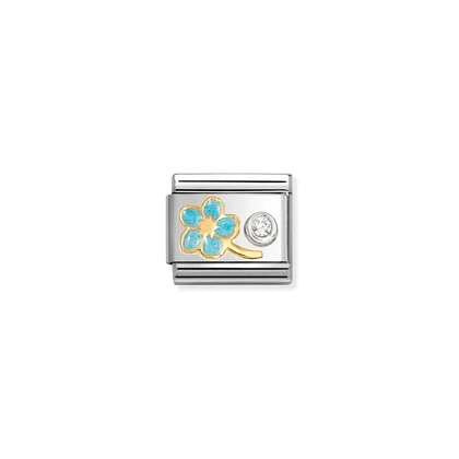 NOMINATION Gold myosotis Light Blue CZ 630302-09