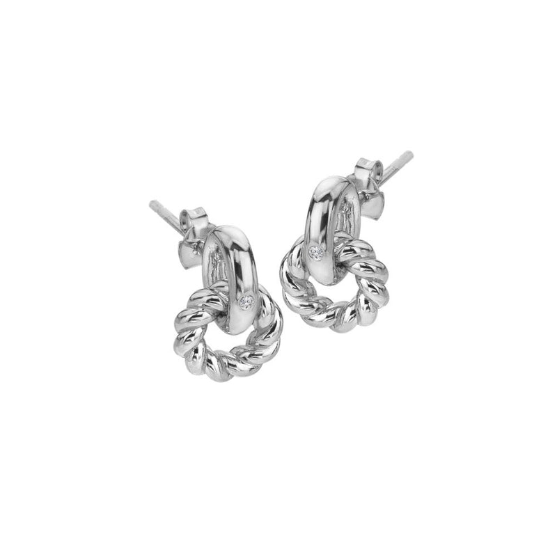 Hot Diamonds Silver Willow Rope Earrings DE804