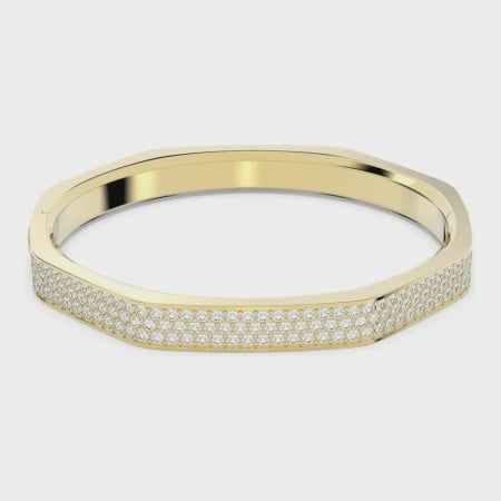 Swarovski Dextera Octagon, White, Gold-Tone Plated L Bangle 5656845