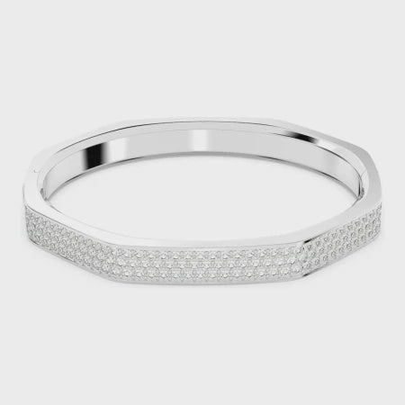 Swarovski Dextera Octagon, White, Rhodium Plated M Bangle 5655624