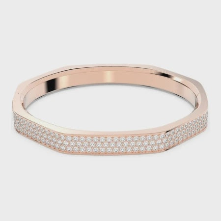 Swarovski Dextera Octagon, White, Rose Gold-Tone Plated M Bangle 5655626