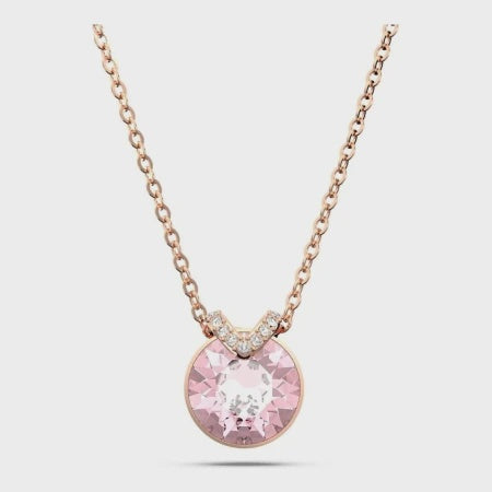 Swarovski Bella V Round, Pink, Rose Gold-Tone Plated Pendant 5662088