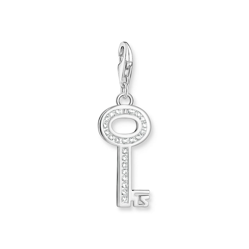 THOMAS SABO CHARM PENDANT KEY WHITE STONES SILVER 0010-051-14