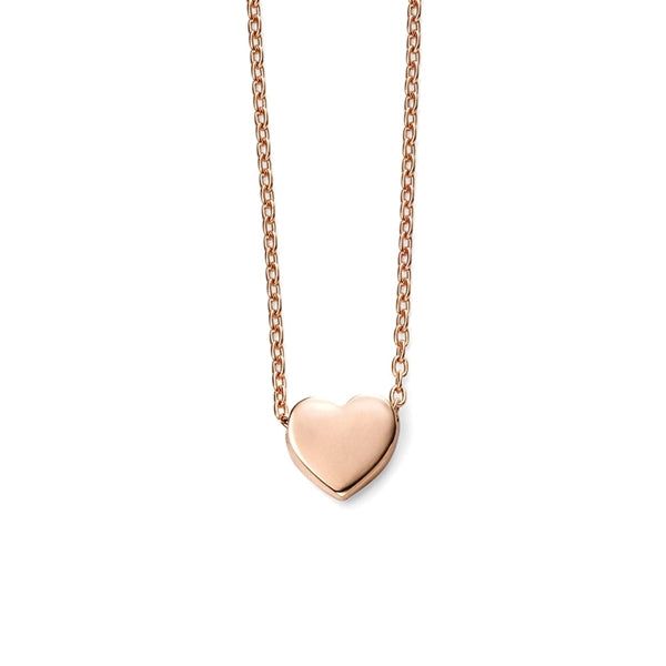 Elements 9ct Rose Gold Heart Charm Necklace GN235