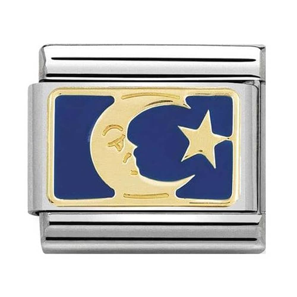 NOMINATION Gold Moon Blue Plate Charm 030284-45