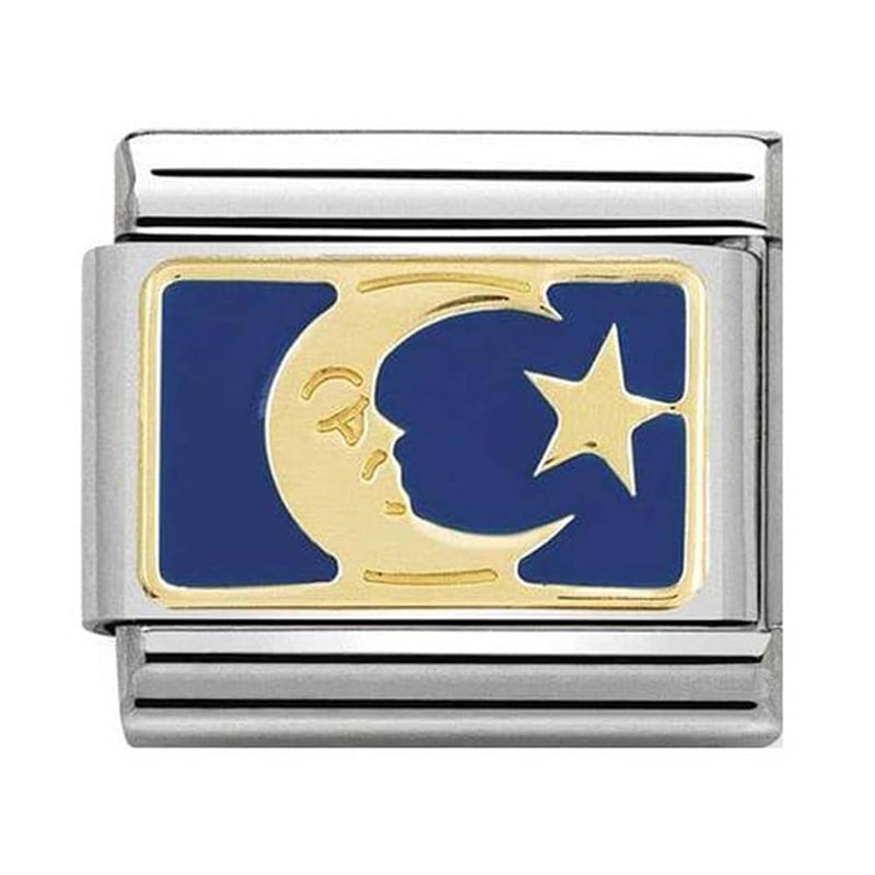 Nomination Gold Moon Blue Plate Charm 030284-45