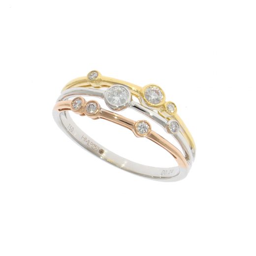 18ct Gold Diamond Bubble Ring 149001