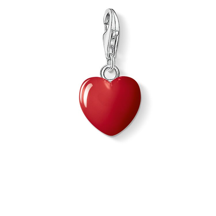 Thomas Sabo Red Enamel Heart Charm 0125-007-10