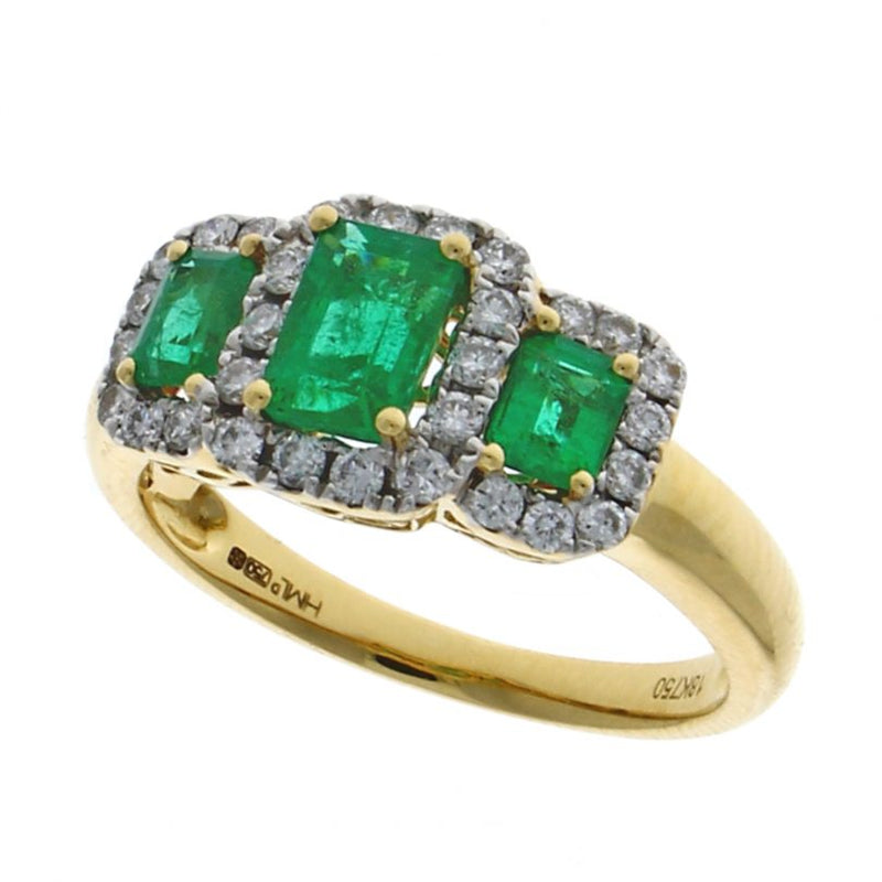 18ct Gold Emerald & Diamond Ring