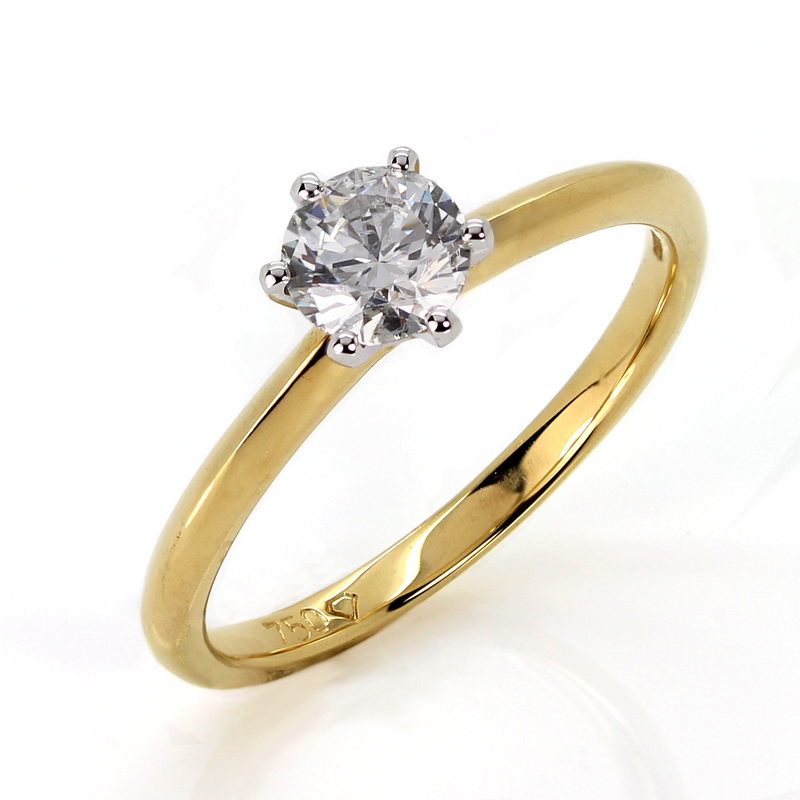 18ct Yellow Gold Diamond 0.50ct Solitaire Ring - GBFR4750/50