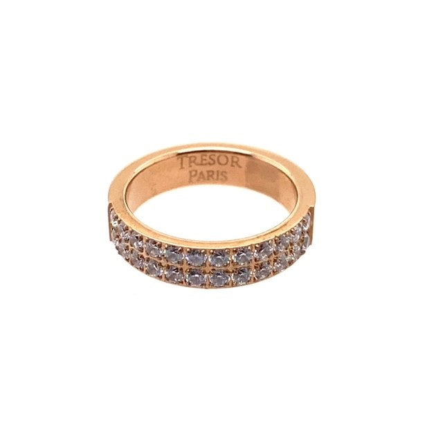 Tresor Paris Rose tone 2 Row Half eternity ring 021993