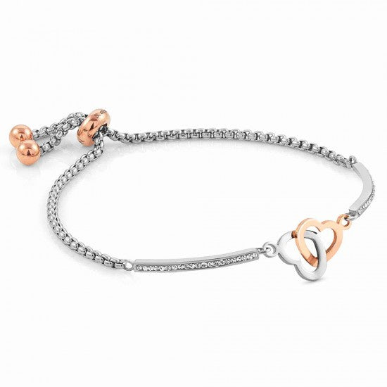 Nomination Milleluci R/G Double interlocking Heart Bracelet 028004-051