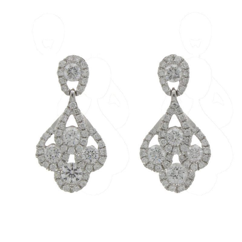 18ct Gold Diamond Peacock Design Earrings
