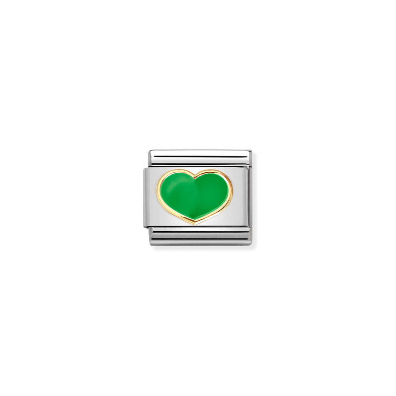 Nomination Gold Apple Green Heart 030283-23