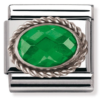 NOMINATION Emerald Green Faceted CZ Charm 330604-027