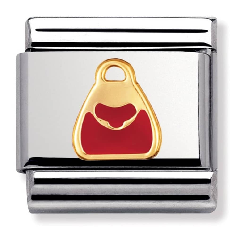 NOMINATION Charm DAILY LIFE Enamel 18k Gold Red bag