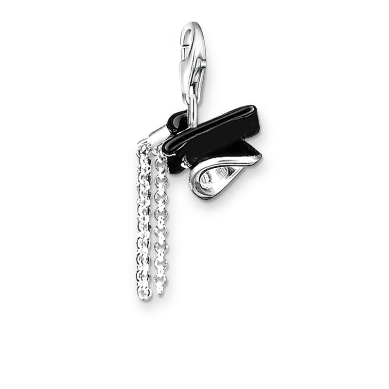 Thomas Sabo Charm Club Black Enamel Mortarboard Charm 0463-007-11