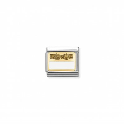 NOMINATION Composable Gold White Tie Plate Link  030280/44