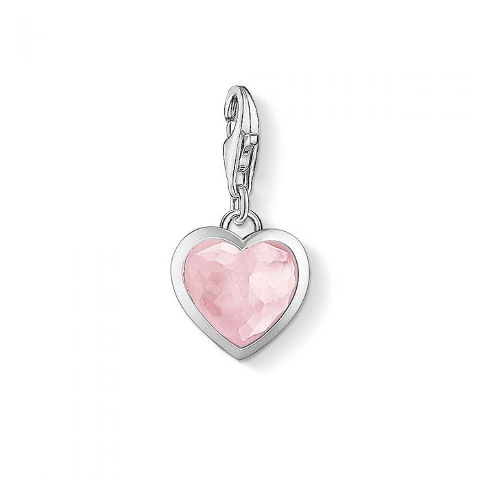 Thomas Sabo Silver Rose Quartz Heart Charm 1361-034-9