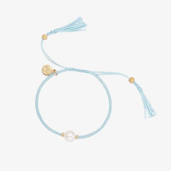 Jersey Pearl Ladies Freshwater Pearl Blue Tassel Bracelet TASS-SB