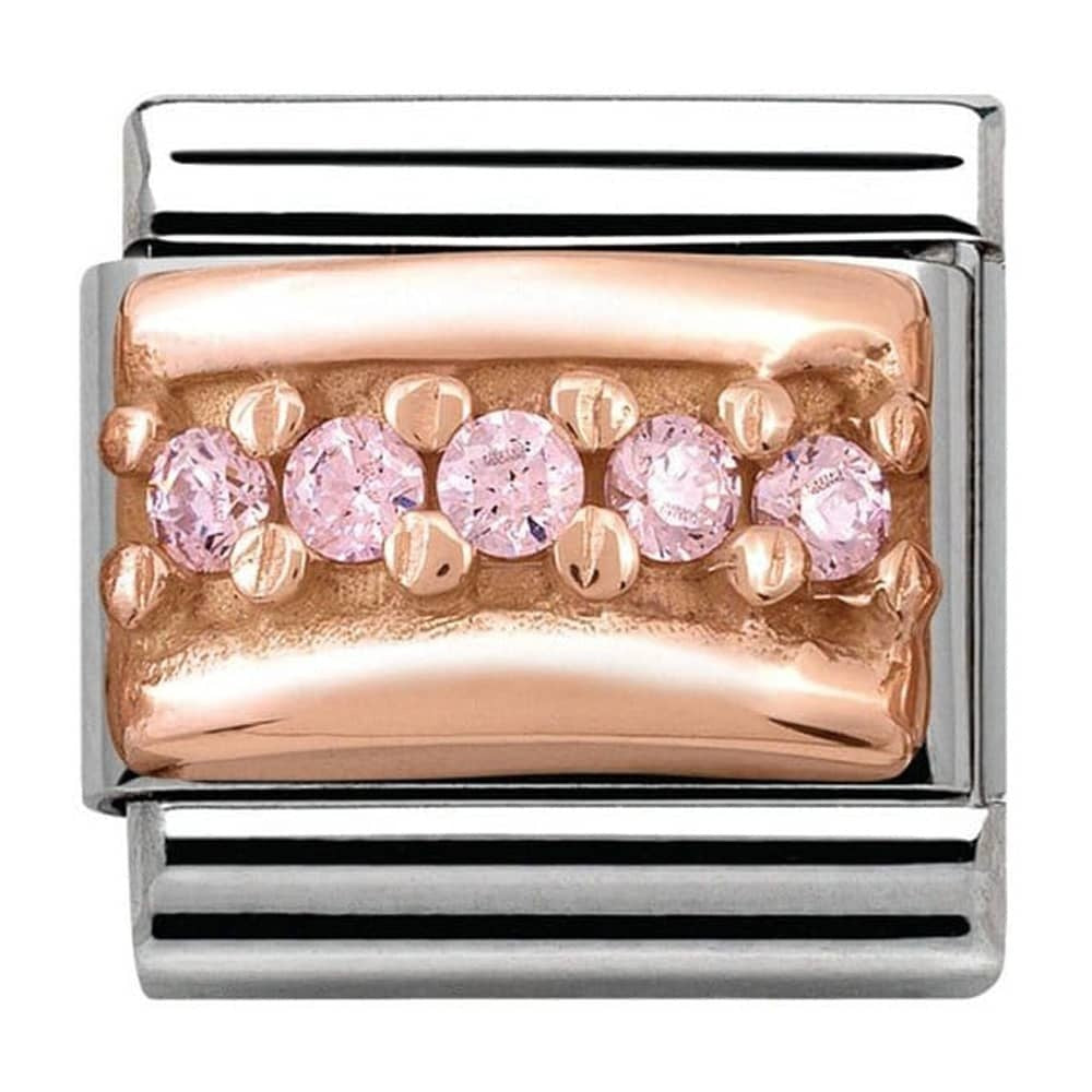 NOMINATION Pave Rose Gold Charm (Pink CZ) 430304-06