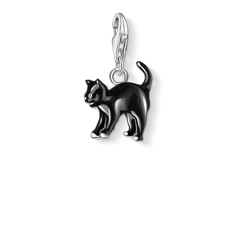 Thomas Sabo Black Enamel Cat Charm 0701-007-11