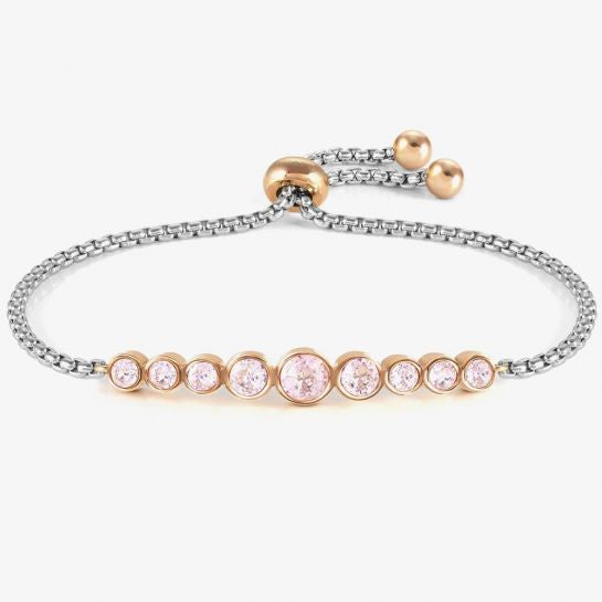 Nomination Milleluci Rose PVD Plated Pink Round Crystal Bracelet 028010/003