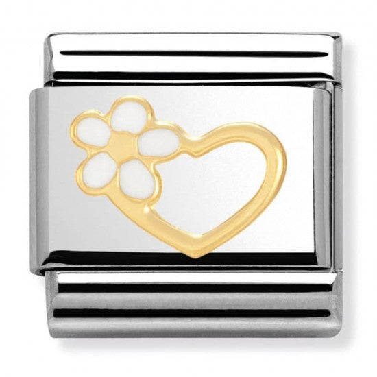 Nomination Charm LOVE 1 Enamel Gold 18k Heart flower
