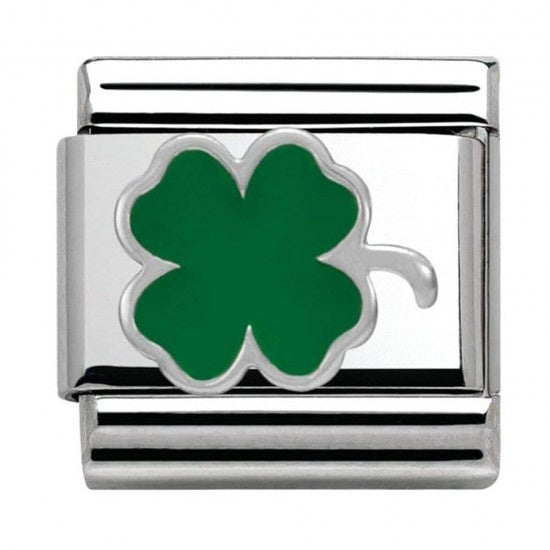 Nomination Charm SYMBOLS Enamel Green clover