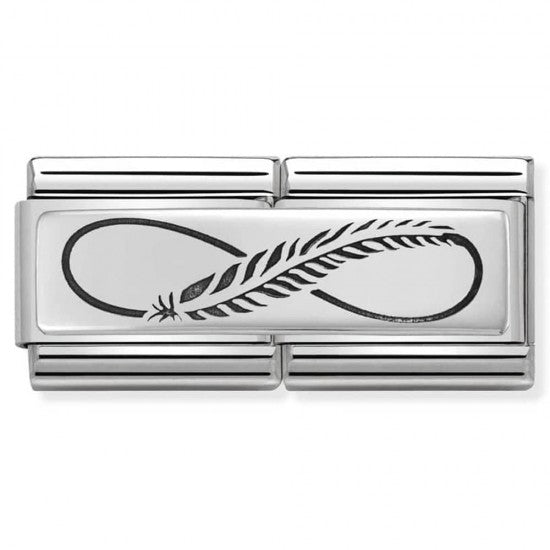 NOMINATION Charm DOUBLE ENGRAVED CUSTOM Infinity feather