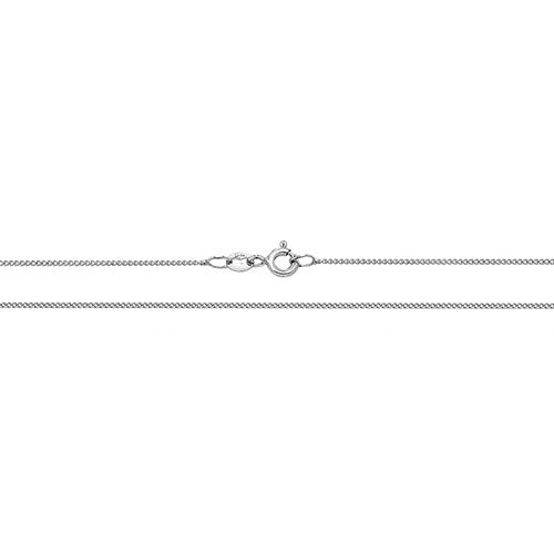 9ct White Gold Close Curb Chain 18"