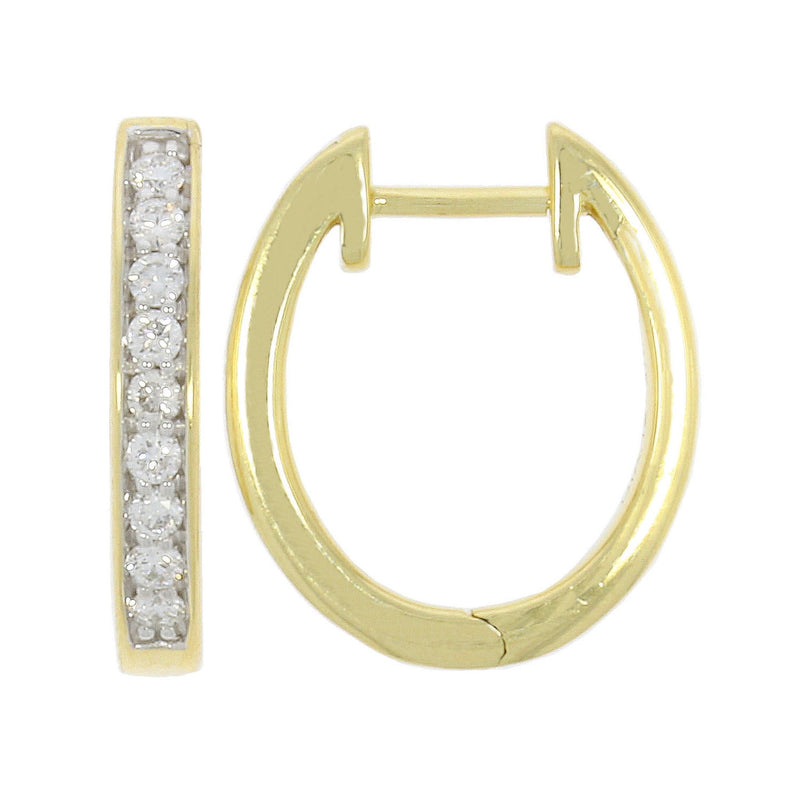 9ct Gold Diamond Huggie Earrings 0.25ct