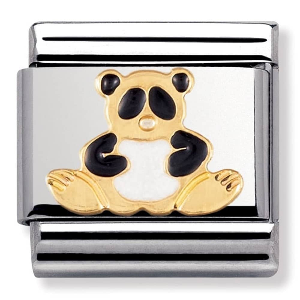 NOMINATION Black White Gold Panda Charm