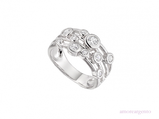 Silver multi row CZ set Ring 9147SILCZ