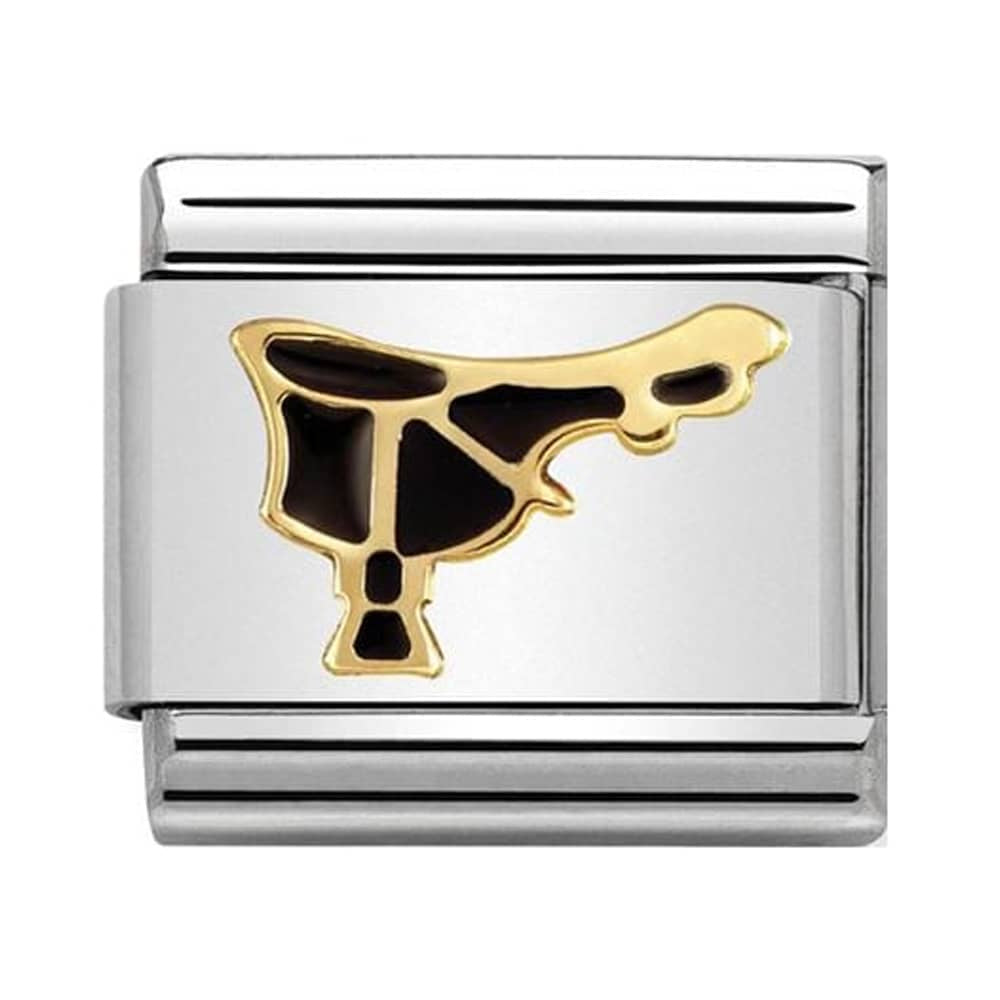 NOMINATION Gold Black Saddle Charm 030272-30