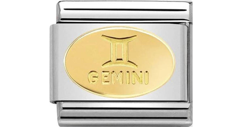 Nomination Oval Gold Gemini Charm 030165-03