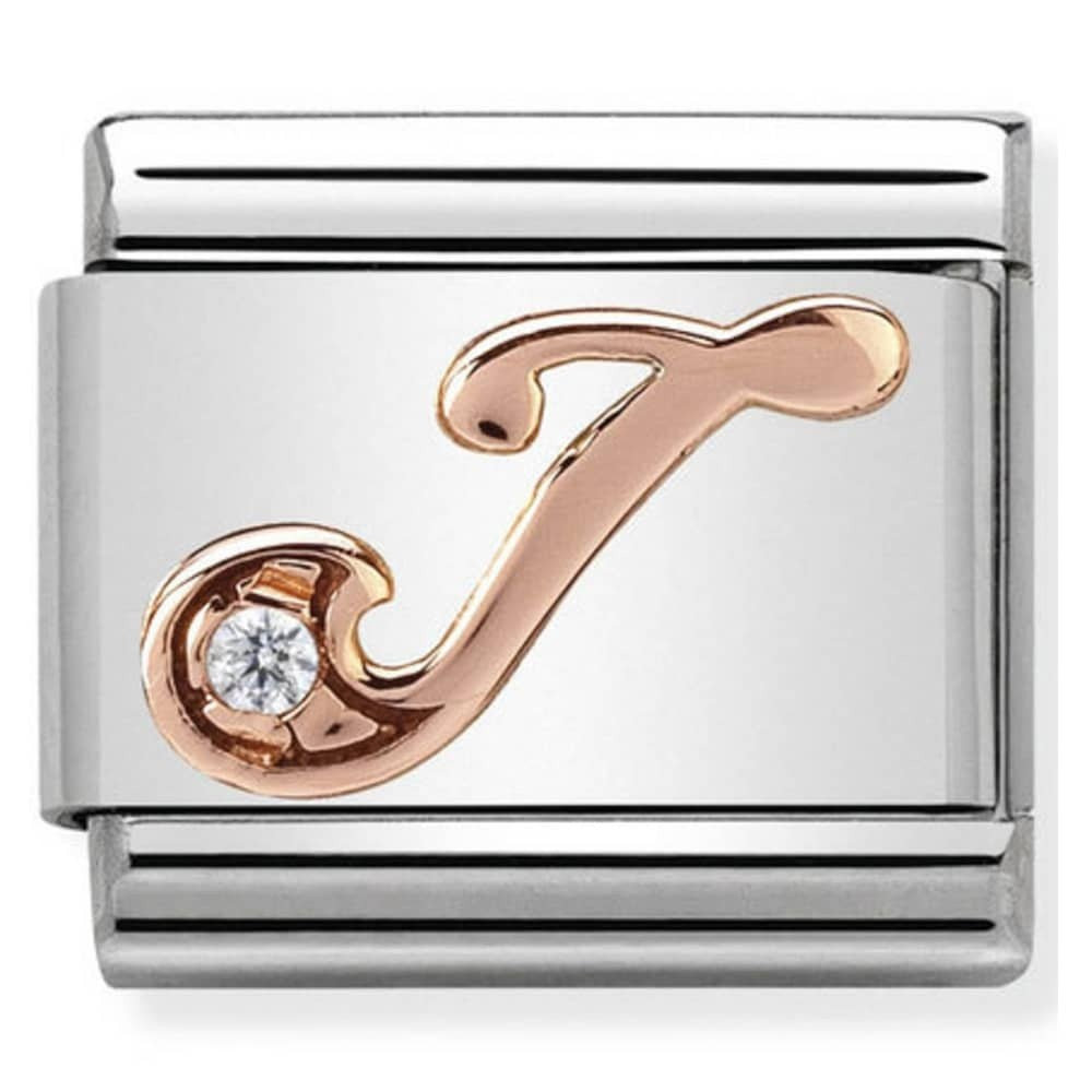 NOMINATION Gold CZ Letter J Charm 430310-10