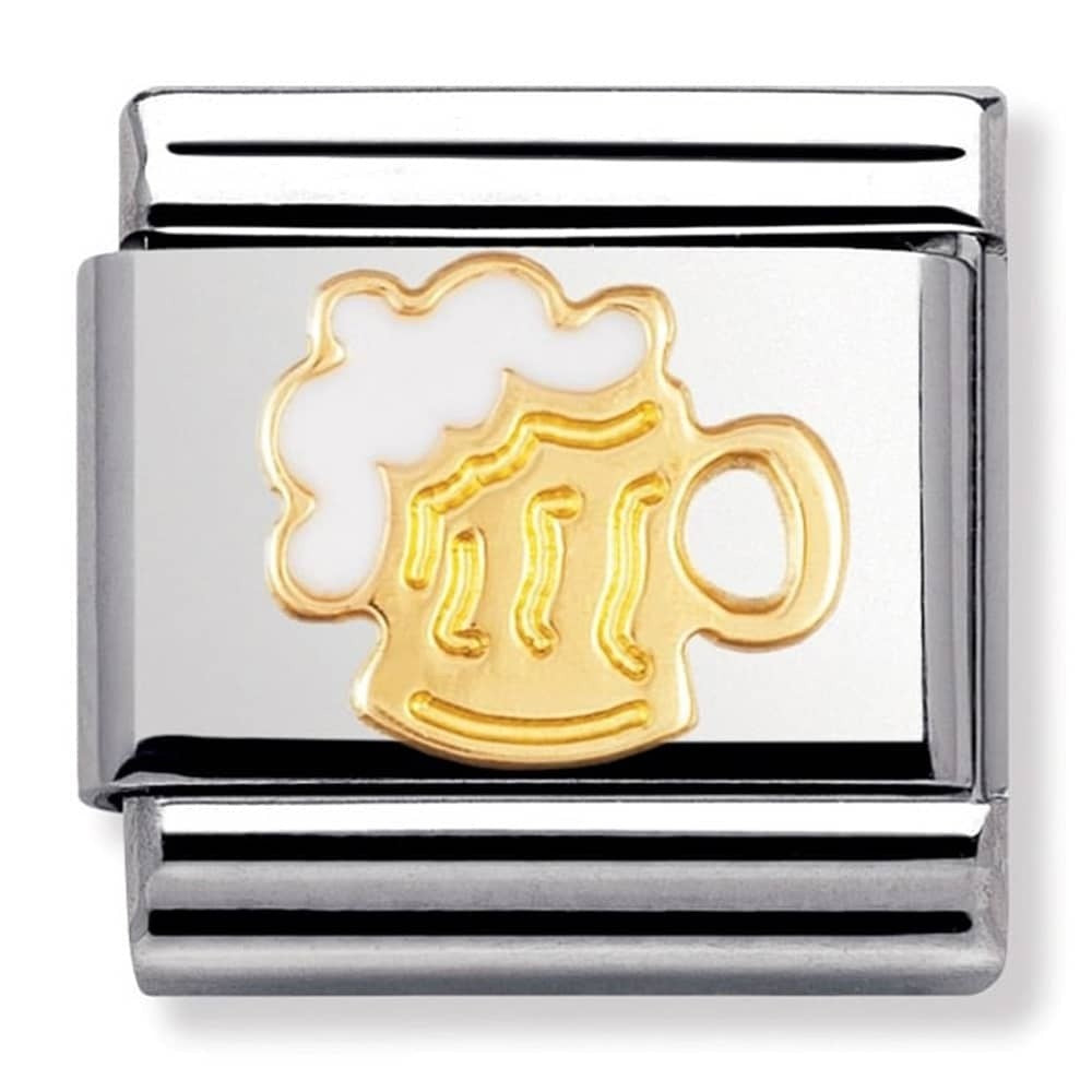 NOMINATION Enamel Gold Beer Tankard Charm 030218-06