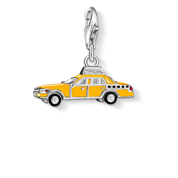 Thomas Sabo Silver Yellow Enamel Cab Charm 1067-007-4