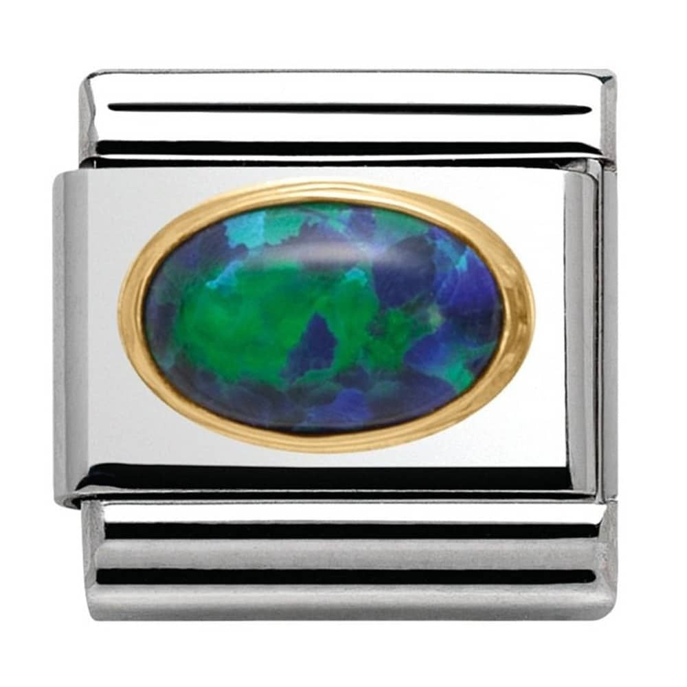 NOMINATION Green Opal Oval Charm 030502-26