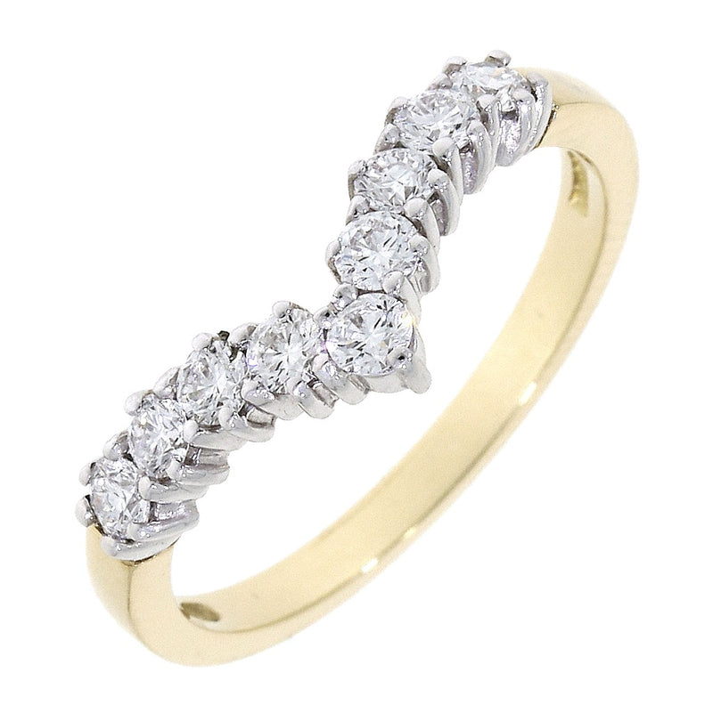 18ct Gold Diamond Wishbone Ring 0.46ct