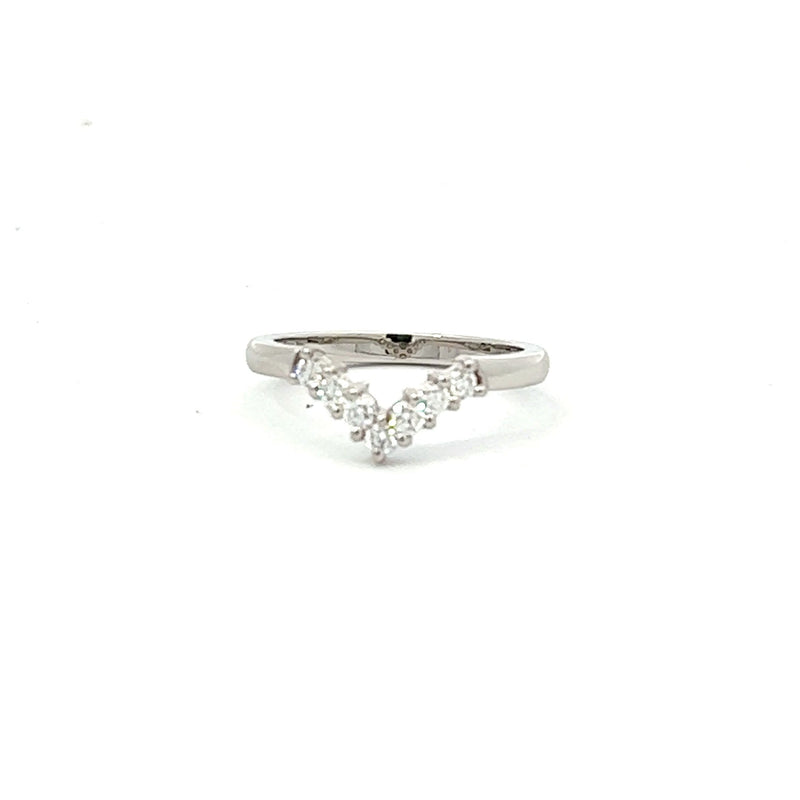 Platinum Diamond Wishbone Ring 0.26ct