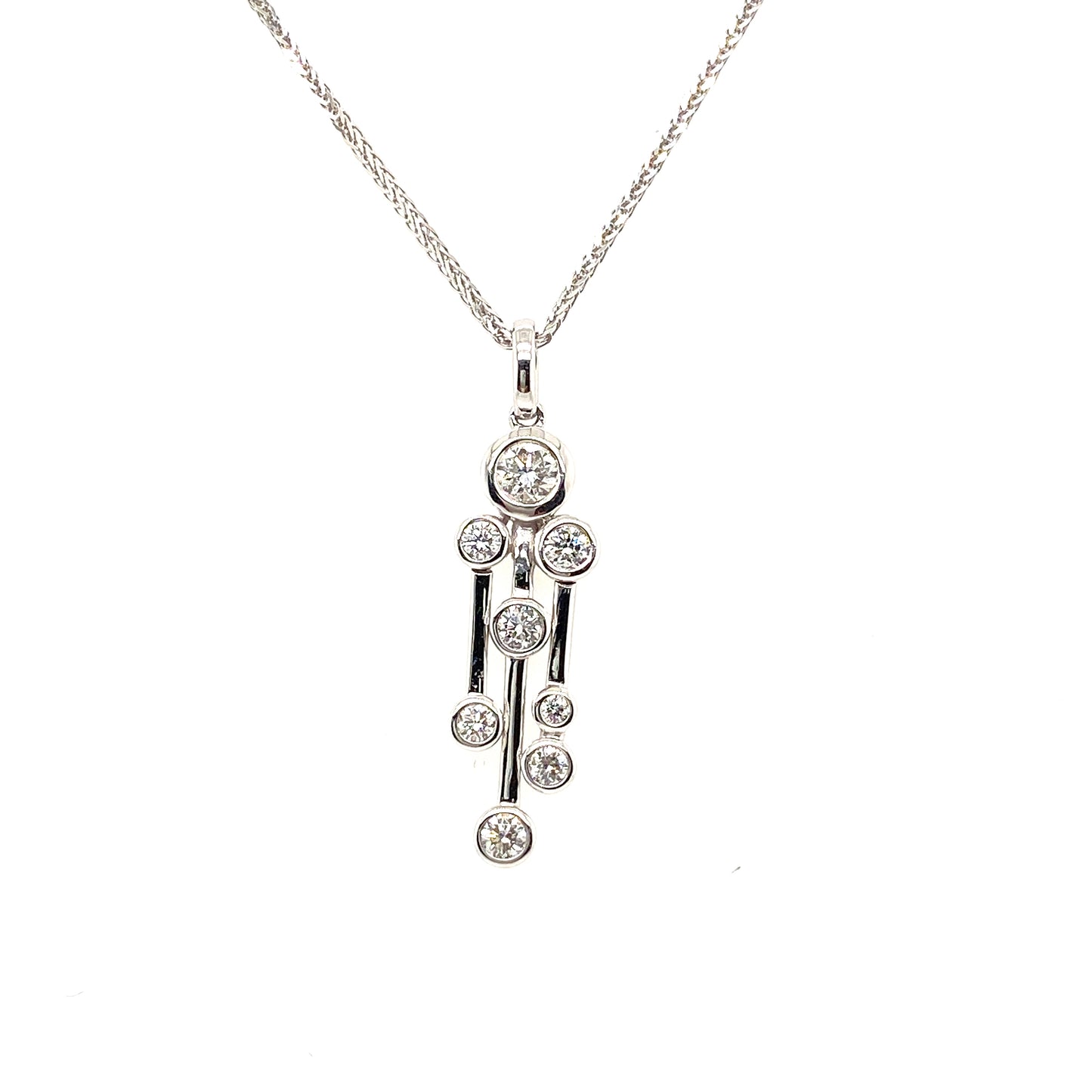 18ct Gold Diamond Bubble Style Pendant