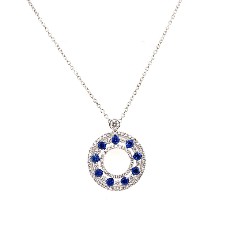 18ct Gold Sapphire & Diamond Pendant