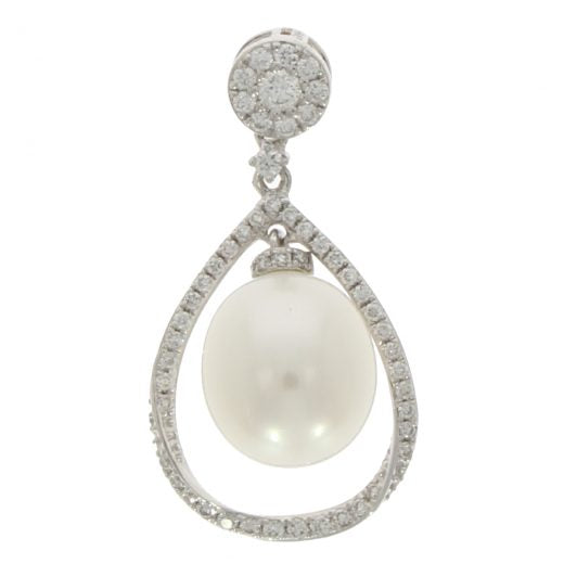 18ct Gold Pearl & Diamond Pendant