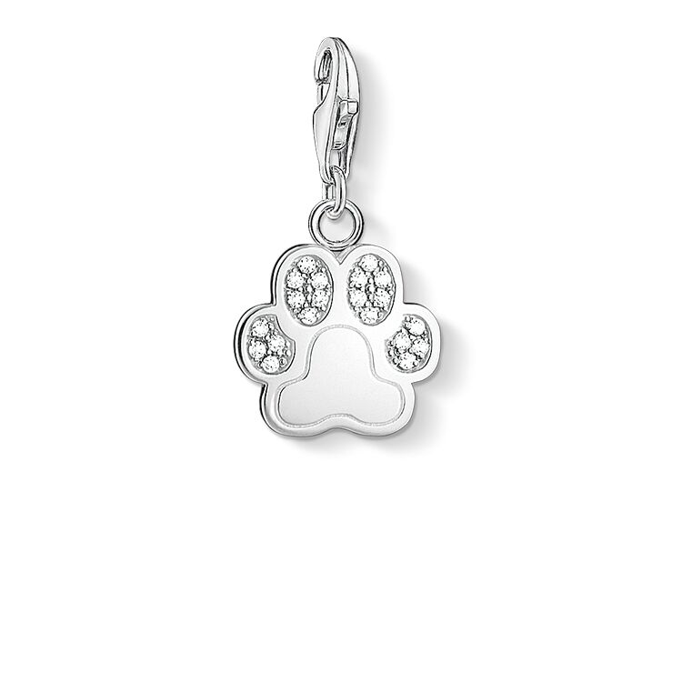 Thomas Sabo Silver Cubic Zirconia Paw Charm 1339-051-14