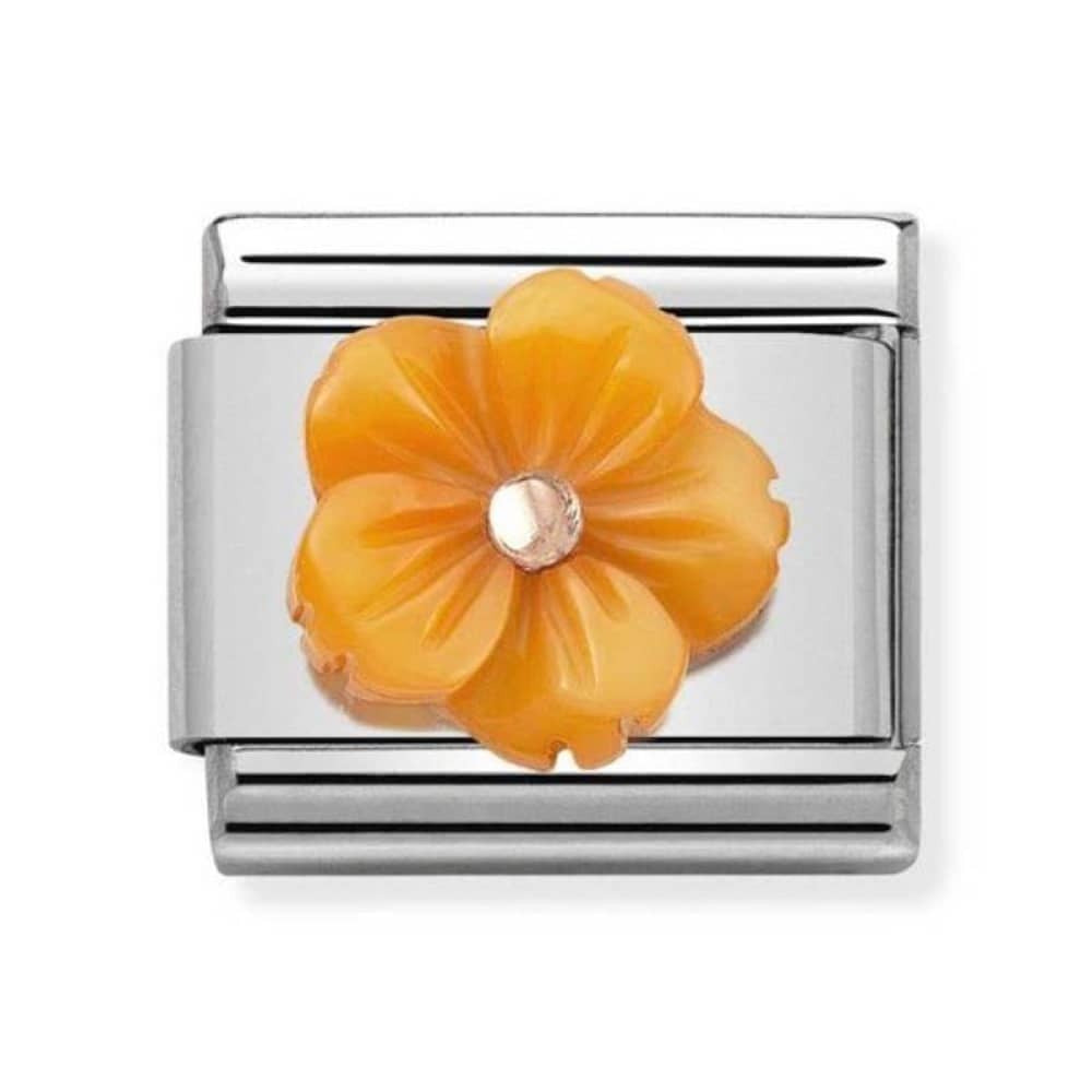 Nomination Gold Flower Orange MOP Charm 430510-05