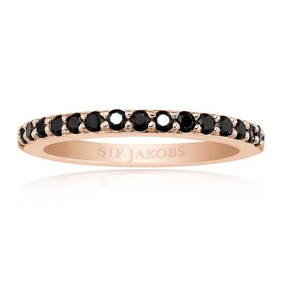 Sif Jakobs Ladies Rose Gold-Plated 'Corte Uno' White Cubic Zirconia Eternity Ring SJ-R10811-BK-CZ/54